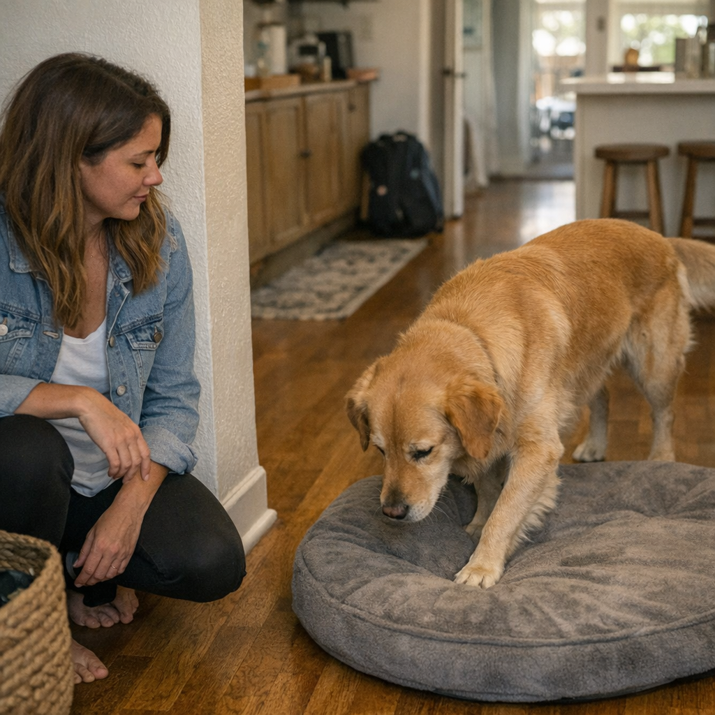 When Quiet Hesitation Shapes Our Dog’s Resting Moments